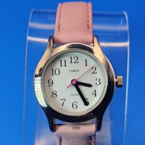 2010 Timex 23mm Women's Cocktail Watch Vegan Leather Strap Size 4-6.75